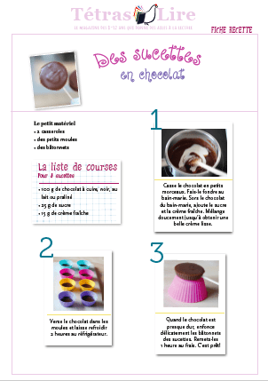 VIGNETTE FICHE SUCETTES CHOCOLAT